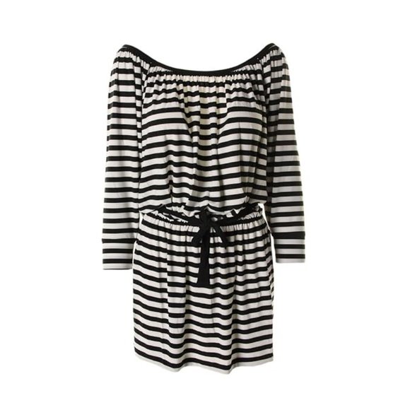 NWT KamaliKulture M 3/4 sleeve peasant dress to knee Kamali - Picture 3 of 3